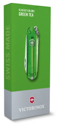 Нож перочинный Victorinox Classic SD Green Tea 0.6223.T41G 58мм 7функц. подар.коробка