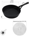 Сковорода Polaris Pro collection 28FP круглая 28см покрытие: Diamant-3X Pro ручка несъемная без крышки черный 016233