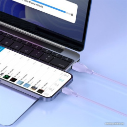 Кабель Baseus P10355700511-00 Pudding Series Fast Charging USB to iP 2.4A 1.2m Nebula Purple передача данных: 480 Мбит/с, поддержка быстрой зарядки