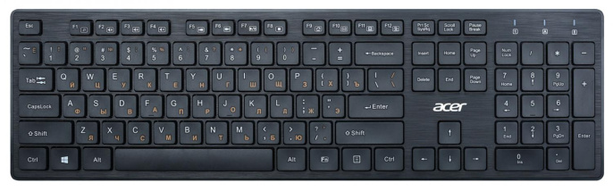 Клавиатура Acer OKW122 черный USB Multimedia ZL.KBDEE.00C кабель 1.5м