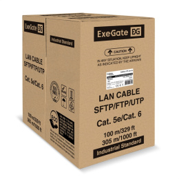 Кабель ExeGate Special UTP4-C5e-CCA-S25-IN-PVC-GY-305 UTP 4 пары кат.5e CCA, 0.43мм 25AWG , 305м, серый, PVC EX301086RUS