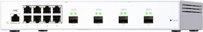 Коммутатор QNAP QSW-M408S 10 Gbps managed switch with 4 SFP + ports, 8 1 Gbps RJ-45 ports, bandwidth up to 96 Gbps, JumboFrame support.