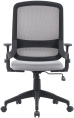 Кресло Cactus CS-MC313-BKGY, сетка/ткань, до 100кг, топ-ган, регулируемые 1D подлокотники,  серый