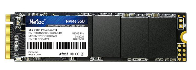 SSD накопитель NETAC N930E Pro NT01N930E-128G-E4X 128ГБ, M.2 2280, PCIe 3.0 x4, NVMe, M.2, rtl