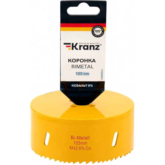 Коронка биметаллическая 105 мм KRANZ KR-92-0245