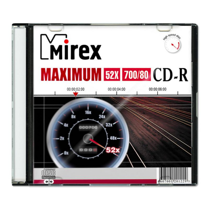 Диск CD-R Mirex 700 Mb, 52х, Maximum, Slim Case 1 , 1/200 UL120052A8S