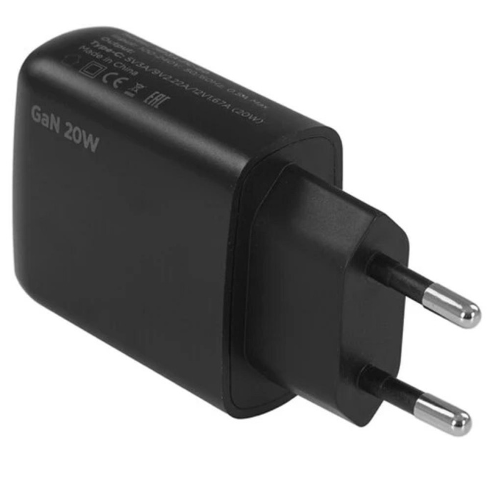 Cablexpert зарядное устройство 20Вт GaN, 3А, QC4.0/PD, 1xType-C, черный, пакет MP3A-PC-60