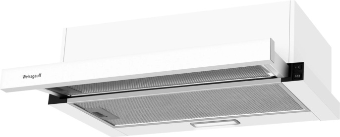 Вытяжка встраиваемая Weissgauff Tel 06 1M WE белый управление: кулисные переключатели 1 мотор