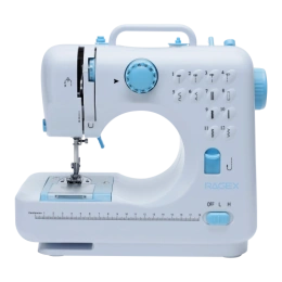 Швейная мини-машинка RAGEX R1102-100, 12 типов стежков, 2 скорости + педаль, белая с голубым
