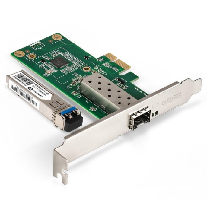 Exegate EX298936RUS Комплект: Сетевой адаптер SFP ExeGate EXE-i210-F1 + Трансивер Single-Mode до 20км EXT-1G-SM1310-LC2-20KM EX296228RUS: PCI-E x1 v2.0, порты 1x SFP 10/100/1000Mb/s , Gigabit Server