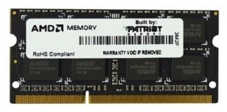 Модуль памяти AMD Radeon 4GB DDR3 1600 SO DIMM R5 Entertainment Series Black R534G1601S1S-UO Non-ECC, CL11, R534G1601S1S-UO 1.5V, Bulk 180374