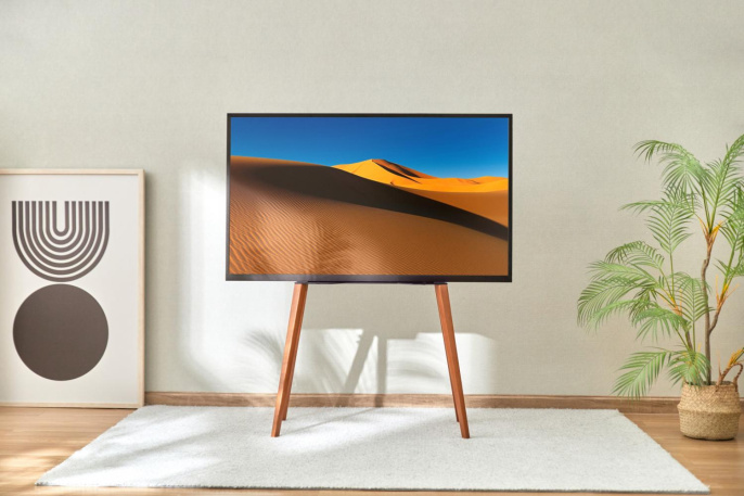 Подставка для телевизора Cactus CS-ST3644BKWN, 43-65", напольный, черный/орех