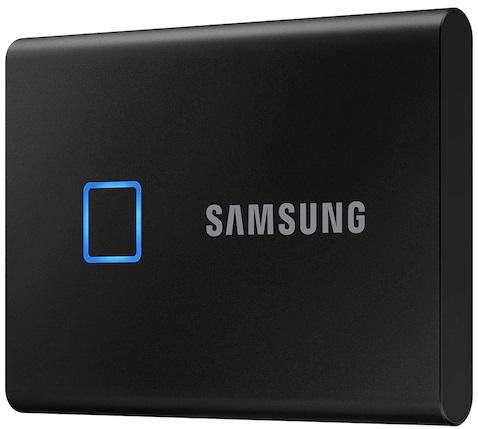 2ТБ Внешний диск SSD Samsung T7 Touch MU-PC2T0K/WW, USB-C, запись - 1000МБ/с, чтение - 1050МБ/с, черный
