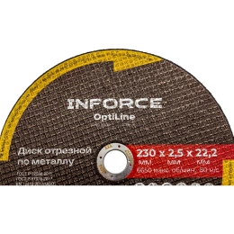 Диск отрезной по металлу OptiLine (230x2.5x22.2 мм) Inforce INB23025