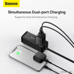Сетевое зарядное устройство Baseus CCXJ010201 Compact Charger 2U 10.5W (модель CCCP10UE) Black (быстрая зарядка, 10.5 Вт, 2xUSB-A)