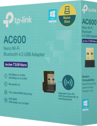 Сетевой адаптер Wi-Fi + Bluetooth TP-Link Archer T2UB Nano AC600 USB 2.0 ант.внутр. 1ант.