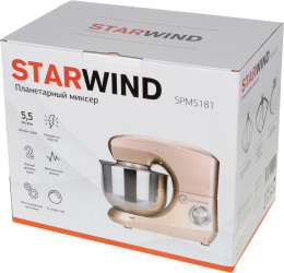 Миксер планетарный StarWind SPM5181, 1300Вт, золотистый