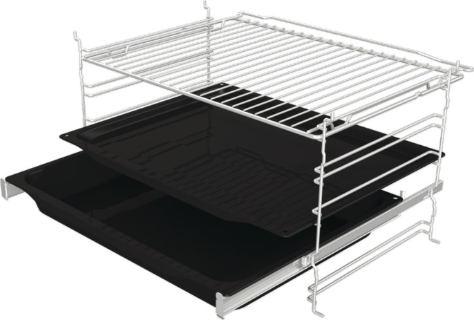 Духовой шкаф электрический Gorenje BOSB6737E06X, 77л, дверца с 2 стеклами, нержавеющая сталь/черный