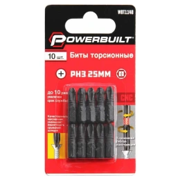 Биты торсионные powerbuilt PH3, 25 мм, 10 шт TORGWIN WBT1148