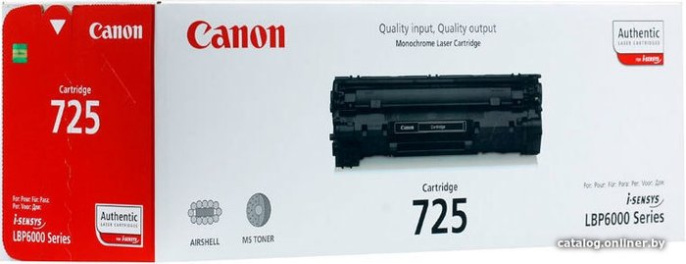 Картридж лазерный Canon 725 3484B002 черный бар.в компл. (1600стр.) для Canon LBP6000/LBP6020/LBP6020B/LBP6030/LBP6030B/LBP6030w/MF3010
