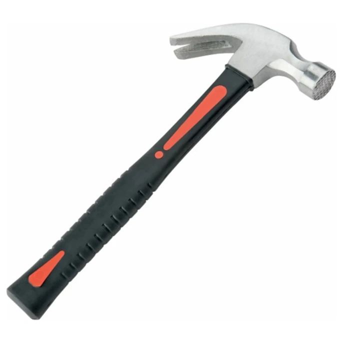 Кованый молоток-гвоздодер BEOROL 600 г, фибергласовая обрезиненная рукоятка 245275