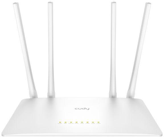 Маршрутизатор CUDY AC1200 Wi-Fi Router Dual Band, Chipset MediaTek, 802.11ac/a/b/g/n, 867Mbps at 5GHz + 300Mbps at 2.4GHz, 5 × 10/100Mbps Ports, WiFi router/AP/ Repeater/WISP Mode,4  5dBi fixed antennas, WPA3, Guest network, WPS, DDNS, VPN Client, IPv6,TR