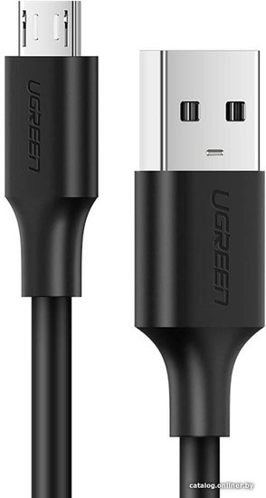 Кабель UGREEN US289 60135 USB 2.0 A to Micro USB Cable Nickel Plating. Длина: 0,5м. Цвет: черный (60135_)