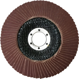 Круг лепестковый торцевой Bivol 125x22.2мм P100 (BVL29125P100) (диаметр: 125 мм, посадочный размер: 22.2 мм, зернистость: 100, шлифматериал: оксид алюминия, обрабатываемый материал: дерево, металл, пластик, основа: стекловолокно, вид: лепестковый, вид шли