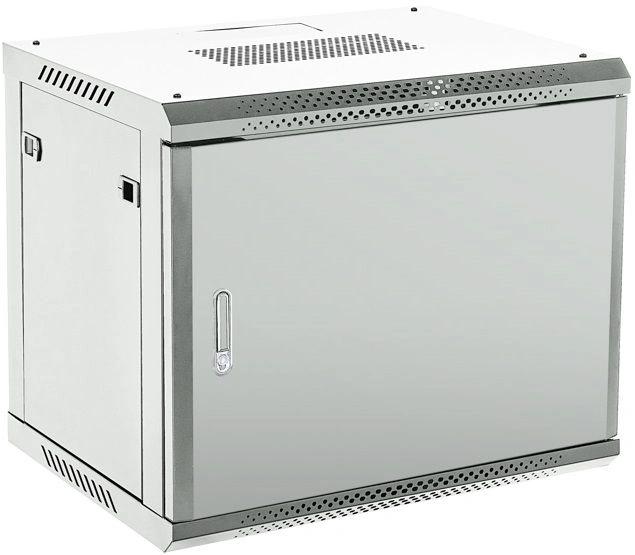 Rexant 04-0964-121 Настенный телекоммуникационный шкаф 19" 9U 600?450мм, дверь металл, с задней стенкой, разборный, серый RAL 7035