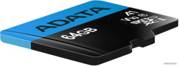 Флеш карта microSDXC 64GB A-Data AUSDX64GUICL10A1-RA1 Premier + adapter