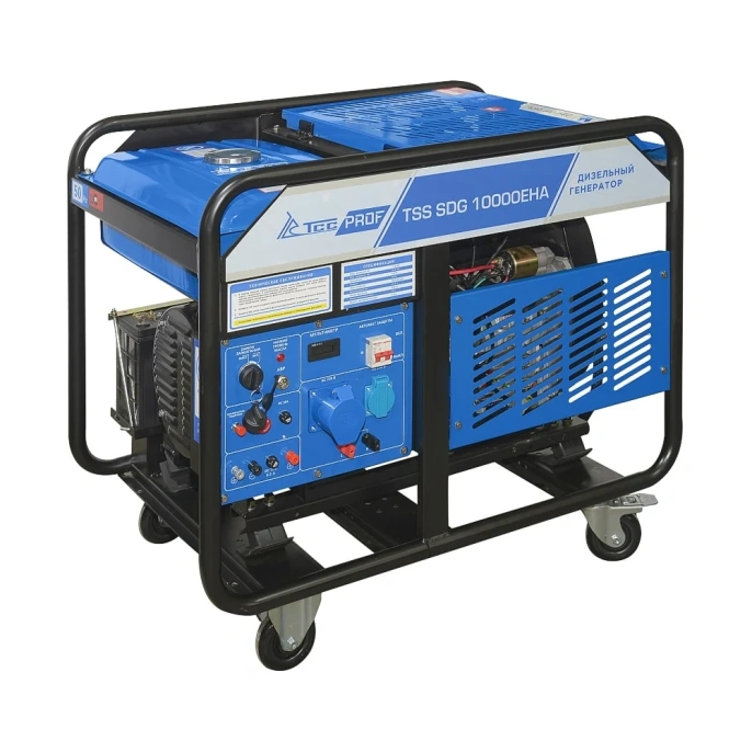 Дизельный генератор ТСС SDG 10000EHA, 220/12 В, 11кВт, на колёсах с АКБ [100137]