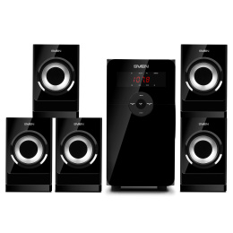 Акустическая система SVEN АС HT-201, черный 80 Вт, Bluetooth, пульт, дисплей, FM, USB, SD SV-015770