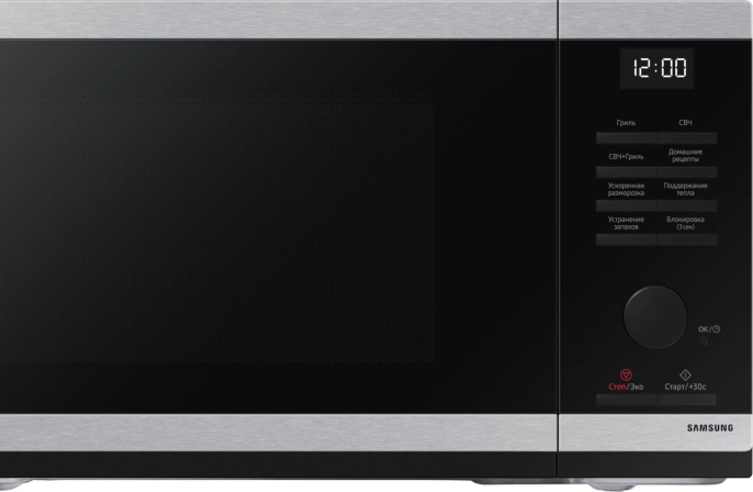 Микроволновая Печь Samsung MG23DG4524ATBW 23л. 800Вт нержавеющая сталь/черный