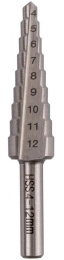 Сверло P.I.T. AMED08-0412 по металлу ступенчатое, Ø4-12мм, 9 ступеней с шагом 1мм, HSS