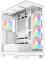 Корпус SAMA V50 White (V50-WHADA4X1-GL) (материал: сталь SPCC, окно: закалённое стекло, 1xUSB-C, 2xUSB3.0, Audio, без БП, 4x3.5” и 4x2.5”/3.5″, 7 слотов расширения, ATX, длина видеокарты: 410 мм, высота кулера: 180 мм, воздушное охлаждение: сверху 3х120мм