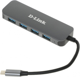Разветвитель USB-C D-Link DUB-2340 4порт. черный DUB-2340/A1A