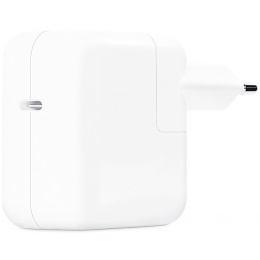 Зарядное устройство для MacBook Apple 30W USB-C Power Adapter A2164 MY1W2ZM/A сетевое зарядное для телефонов/для планшетов/для ноутбуков, разъем подключения отсутствует нужен кабель , выходная мощность 30 Вт, быстрая зарядка
