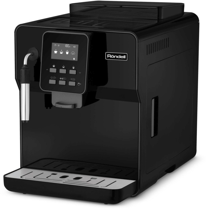 Кофемашина автоматическая Rondell RDE-1109,  19Бар,  с ручным капучинатором,  черный/серебристый
