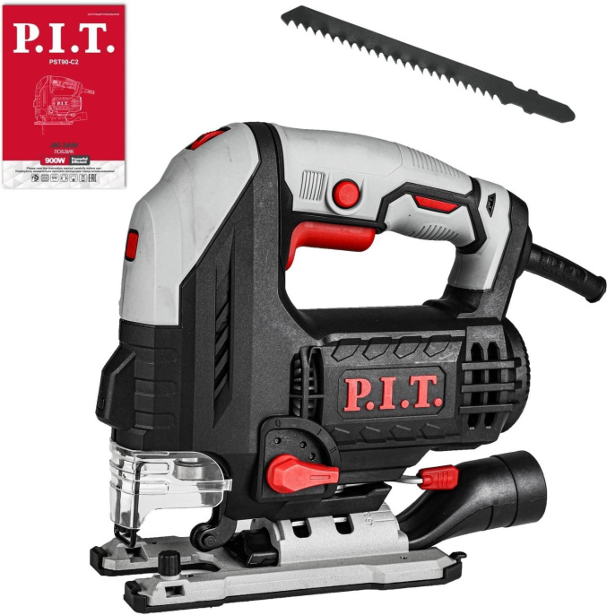 Электролобзик P.I.T. PST90-C2 900 Вт, 100мм, 1000-3200 ход/мин, БЗП, маятник, лазер, LED-подсв