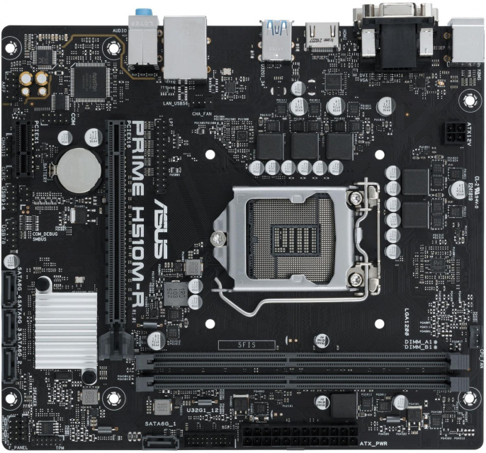 Материнская плата ASUS PRIME H510M-R-SI, Socket LGA 1200, Intel H510, mATX, Ret (White Box)