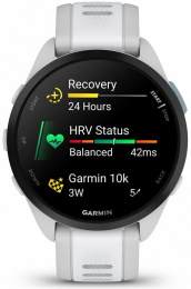 Смарт-часы Garmin Forerunner 165 AMOLED корп.черный/белый рем.белый 010-02863-21