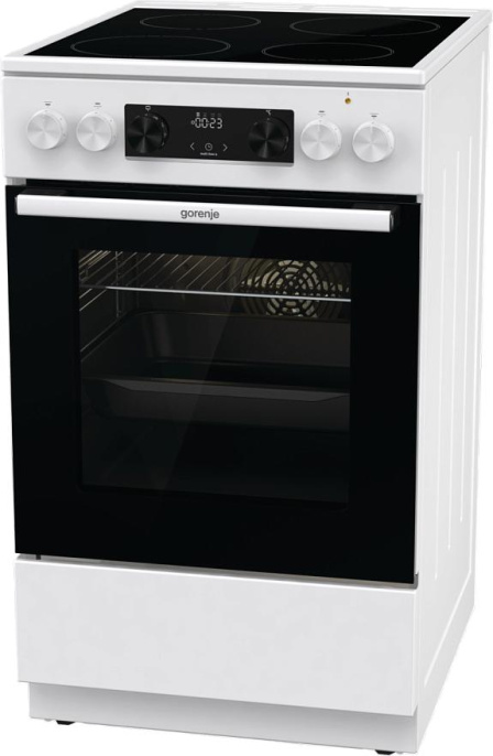 Электрическая плита Gorenje GEC5C61WG,  стеклокерамика,  без крышки,  белый