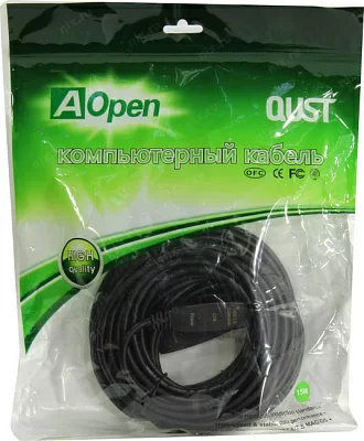 Aopen ACU827A-15м Кабель удлинительный активный USB 3.0-repeater A-- A 15м