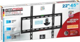 Кронштейн для телевизора Arm Media STEEL-3 new, 22-65", настенный, фиксированный,  черный [10217]