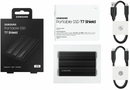 2ТБ Внешний диск SSD Samsung T7 Shield, USB-C, запись - 1000МБ/с, чтение - 1050МБ/с, черный [mu-pe2t0s/ww]