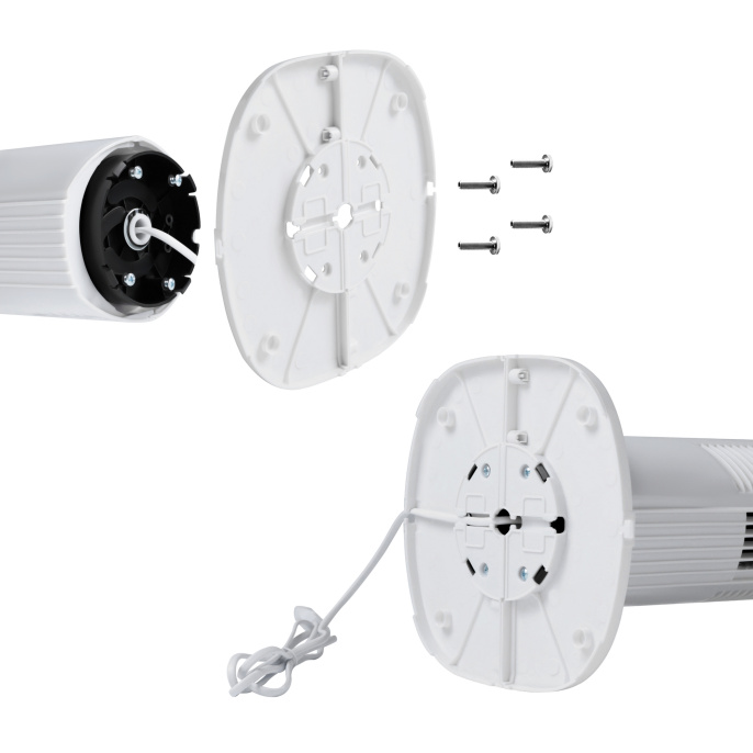 Колонный напольный вентилятор RAGEX R1204-100, 3 скорости, 50 Вт, белый