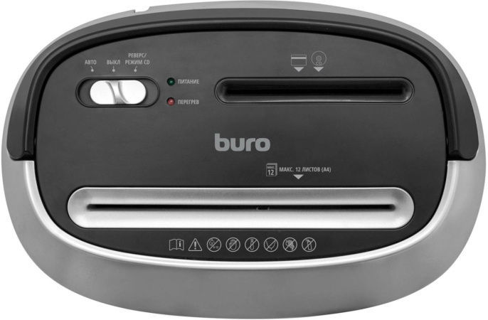 Уничтожитель бумаг Buro Office BU-S1201,  с автоподачей,  P-4,  4х38 мм, 12 лист. одновременно, 25л