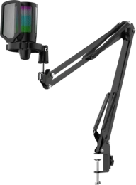 Игровой стрим микрофон Defender Impulse GMC 650 USB, RGB, стойка, провод 1.7 м (64665)