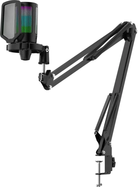 Игровой стрим микрофон Defender Impulse GMC 650 USB, RGB, стойка, провод 1.7 м (64665)