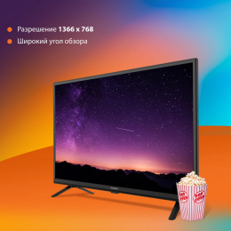 32" Телевизор SunWind SUN-LED32XS300 HD, черный, СМАРТ ТВ, YaOS